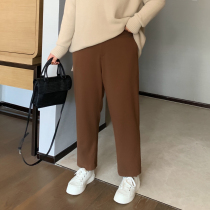 ALIN custom large size suit pants women 200kg fat mm2020 New straight loose casual pants ankle-length pants