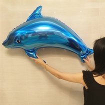 Wedding celebration supplies Wedding room decoration decoration Baby birthday confession Large blue dolphin aluminum foil balloon