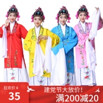 Childrens Peking Opera Costume Flowers Denier Ancient Dress Rehearsal For Yellow Plum Opera Student Group Performance Suit Suit Ethnic Dance