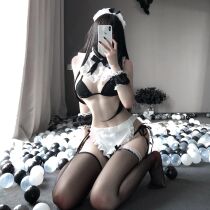 Sex underwear Sexy maid outfit Three-point passion suit Uniform temptation Lace split outfit