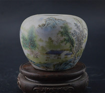 Republic of China landscape water jar antique antique antique antique antique porcelain old goods collection old pottery classical ornaments