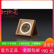 Old Money House. Black walnut single piece .90mm round box ancient coin salty money spending solid wood gift box coin collection box