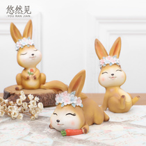 Cartoon rabbit ornaments ins creative cute girl desktop animal decoration decoration room layout birthday gift