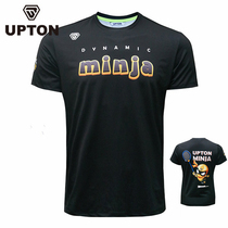 2019 New Korean UPTON badminton suit men and women sports black quick dry cartoon ninja short sleeve t-shirt