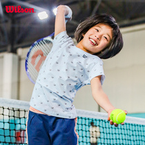 Wilson Girls' Teenage Fashion Crewneck Print Dry Tennis Short Sleeve T-Shirt