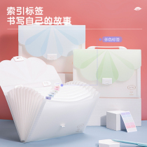 Daili organ bag a4 large-capacity portable folder student test paper storage bag hipster Korean version of the paper sorting clip girl high-value ticket bag desktop paper finishing artifact