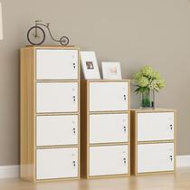 Lockable storage cabinet Small cabinet for home use Single locker Small lattice cabinet that can be easily locked Wood