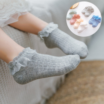 Girls lace socks spring and autumn cotton thin baby Princess socks boat socks dance socks lace children socks cotton socks