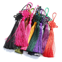 Small China Knot Tassel spike pendant antique jewelry pendant handmade diy material Ice Silk bookmark hanging ear