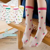 Girl Socks Spring Summer Thin Children Ice Silk Socks Girl Han Edition Tide Ins Baby Transparent Crystal Calf Socks