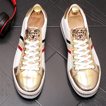 European station mens shoes new sequin personality Korean version of Joker trend summer leisure thick bottom increased colorful Lafu shoes