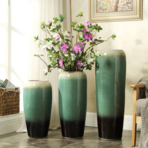Jingdezhen ceramic floor large vase swinging piece living-room floral flower vase Chinese style European style American modern brief