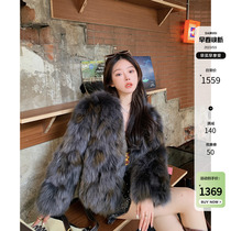 Deris Gossip Girls new imported fox fur coat female young coat