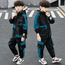 Childrens clothing boys spring and autumn suit 2021 new Chinese big boy boys autumn foreign style two-piece set net red tide clothing