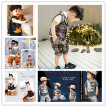 Childrens photography Clothing 2017 new Korean version 1-2-year-old boy baby fashion Write a real movie building childrens clothing