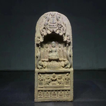 Blue Stone Painting (one Buddha and four disciples)-ZT10037