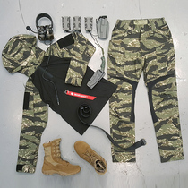Military fan outdoor four-color camouflage frog suit suit Male special forces tactical suit Female tabby camouflage wear-resistant training suit