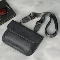 New Tide Mens Chest Bag Single Shoulder Retro Casual Male Brief Cross-Pack Rear Backpack Tide Card Pure Color Mens Small Square Bag