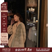 CC fur beauty new imported purple standard mink coat female whole mink fur coat Young