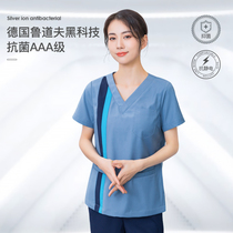 Hand washing clothes female operating room summer thin section short-sleeved split suit high-end oral dentist nurse work clothes
