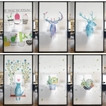 Cartoon Balcony Bathroom Frosted Adhesive Film Opaque bedroom window sill Kitchen Living Room Frosted Sticker Window Flowers