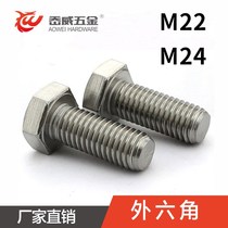 M22M24 304 stainless steel outer hexagonal bolt hexagonal head screw * 50-65-70-85-90-120-200