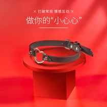 Alternative toy metal love neck cover collar SM bondage training torture instrument Men and women punishment dog slave sex toys