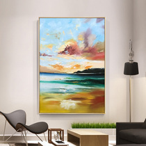 Original pure hand-painted oil painting Modern simple living room porch corridor decorative painting Jane Ou Villa abstract landscape painting