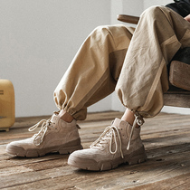 Martin Boots Mens Autumn Winter New Ins Trend High Help Tooling Boots Couple to help Inron retro short boots