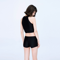 New high-neck belly conservative split boxer swimsuit small chest gathered to cover the belly thin hot spring swimsuit women