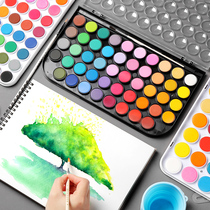 48 color watercolor pigment gouache paint tool set art professional beginner children student hand drawing painting 36 color solid watercolor paint iron box portable watercolor pen tool set