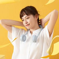 Bear electric fan Leafless lazy halter neck sports fan Soft portable portable mini USB charging student