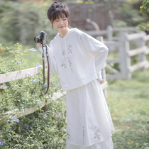 Sichuan Dai time: mountain forest four and short clothing for womens spring and autumn thin section of Mori series with cap loose blouses for leisure suits