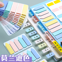 Morandi Post-it notes can be written labels index stickers instructions classification paper plastic notes thin strips students use net red strips to Mark sticky strong Korean ins creative writing fluorescence