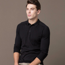 Long sleeve T-shirt mens lapel collar polo shirt cotton Korean version of T-shirt base shirt middle-aged dad clothing mens coat Spring