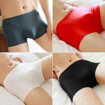Four-strip summer ice silk underwear mens boxers seamless breathable ultra-thin boxer pants silk youth solid color pants