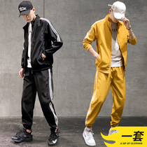 Tide brand sports suit mens 2021 New Spring Tide brand Korean version of the trend handsome mens casual two-piece autumn