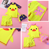 Childrens split swimsuit Mens and womens sunscreen quick-drying cartoon cute brother and sister boy girl swimming trunks swimsuit Korea Korea