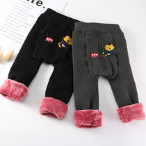 Men and women with velvet cotton cotton baby leggings big pp outside wearing boots pants warm cotton pants thickened winter 1-3 years old 2