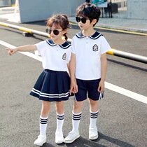Kindergarten Landscaped Summer Clothing Ingléen Feng Feng Graduation Clothing Class Clothing Summer Suit Short Sleeve Graduation Photo Elementary School Uniforms