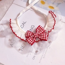 Cat Cat Scarves Around the mouth Puppy Scarlet Saliva Lace lace Lace Lace lace Pet Scarf-Ornament Butterfly Knot Teddy Bears