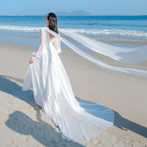 Sanya travel photo clothes Super fairy beach dress Womens Big Pendulum runny dress seaside holiday dress dress