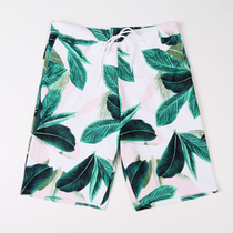 Beach pants male couple a man and a woman seaside vacation suit leaves loose five-point pants summer trend leisure