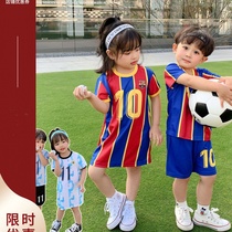 Boy sports suit men and women childrens babies 2021 new football conserved girlsclothing and girls clothing and summer clothes garden clothes performance clothes