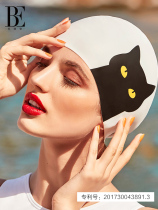 BE van der Ann fashion meow Martian series ins silicone swimming cap waterproof chlorine-resistant ear cartoon male and female universal