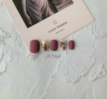 Small Red Book Meryl Sheet Finished Frosted Fake Nail Patch Handmade Phototherapy Wearing Chia Bean Sand Red Gold Leaf girl JX
