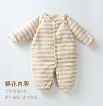 Newborn baby one-piece clothes winter baby handmade cotton reptile thickened warm pure cotton newborn open gear