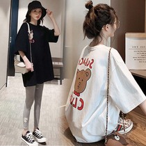 Pregnant womens summer suit outgoing fashionable mom little loose short sleeve T-shirt two pieces of summer coat