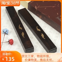 Red Wood Insert Bronze Fish Play Town Ruler Paper Town Solid Wood Creative Copper Town Calligraphy Pressed Paper Stone Press Paper press paper Wood