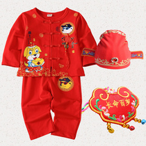 Full of one years birthday party male baby baby Tang dress boy week clothes spring and autumn Hanfu girl